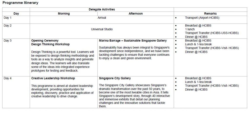 lich trinh 1 1024x465 - Du học hè Singapore 2022 - Thắp sáng tài năng lãnh đạo tương lai - SIM Study Tour 2022