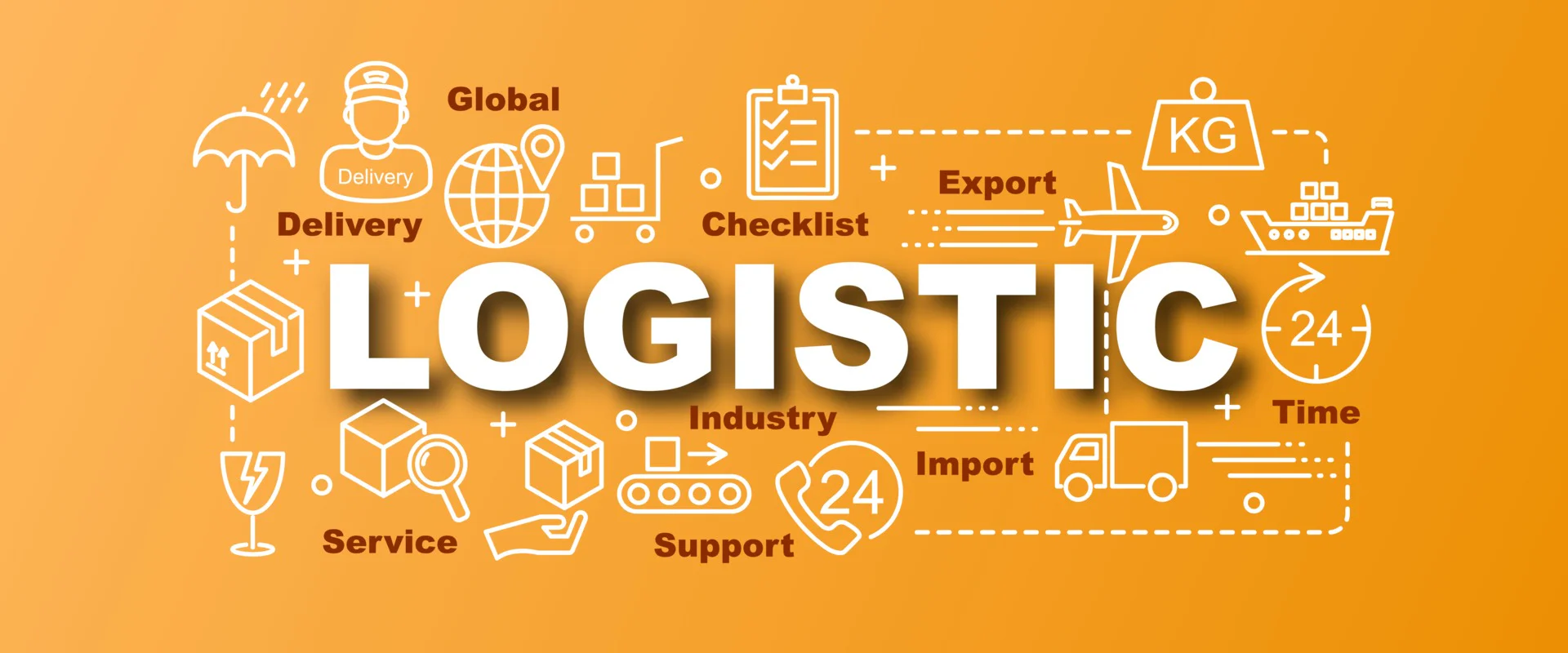 Logistic-trendy-banner-vector