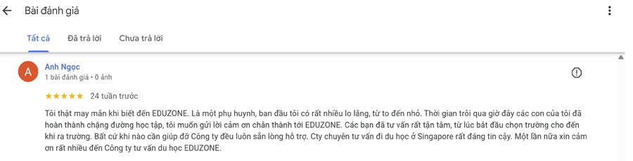 Những dòng chia sẻ (review) chân thành nhất phụ huynh đã gửi gắm đến Eduzone trên trang đánh giá của công ty